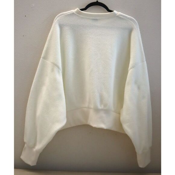 Nike DQ6844-133 Women's Sz M Ivory Oversized Crew-Neck Mod Crop Sweatshirt - Picture 2 of 8